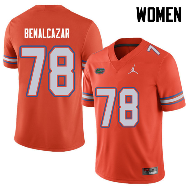 Jordan Brand Women #78 Ricardo Benalcazar Florida Gators College Football Jerseys Sale-Orange